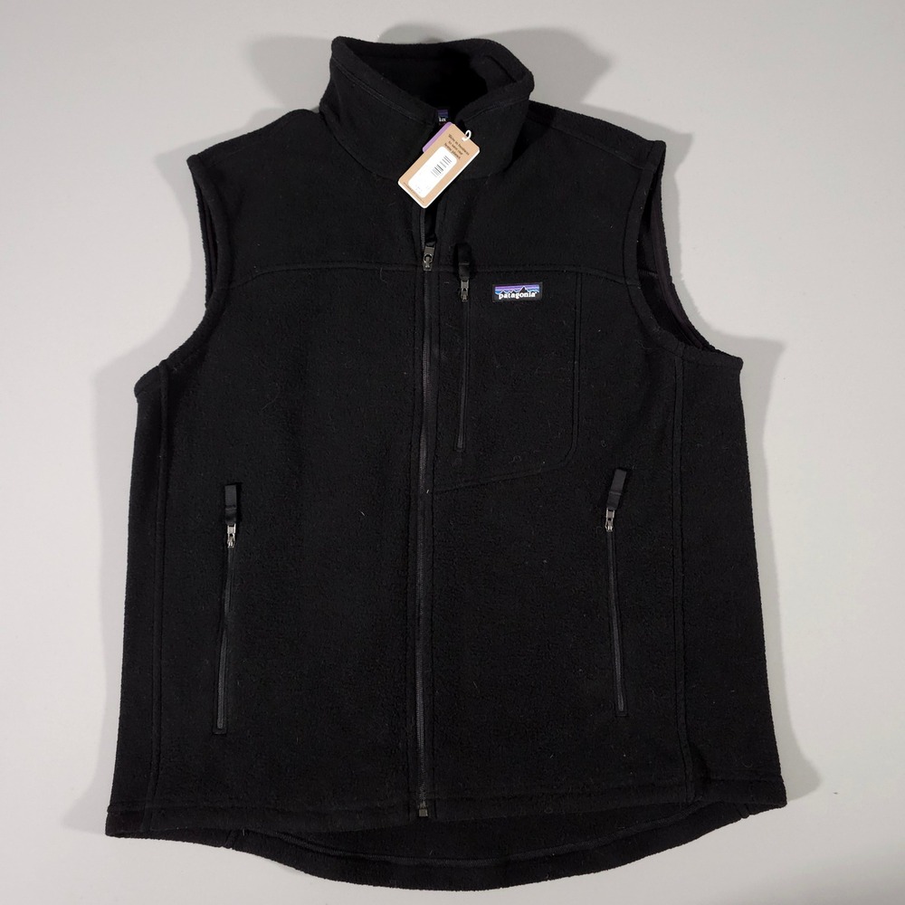 Patagonia Classic Synchilla Vest Mens L Black Fleece Full Zip 23010 SP22